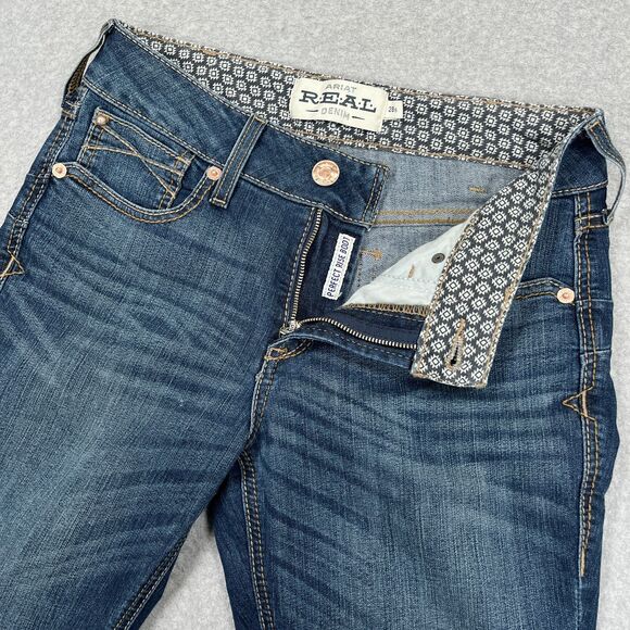 Ariat REAL Jeans Womens 28S (29 x 30) Rosa Perfect Rise Boot Cut Lita Denim - Picture 7 of 14